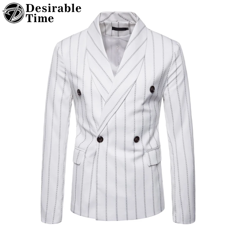 Buy Double Breasted Mens Striped Blazer Jacket 3XL 4XL