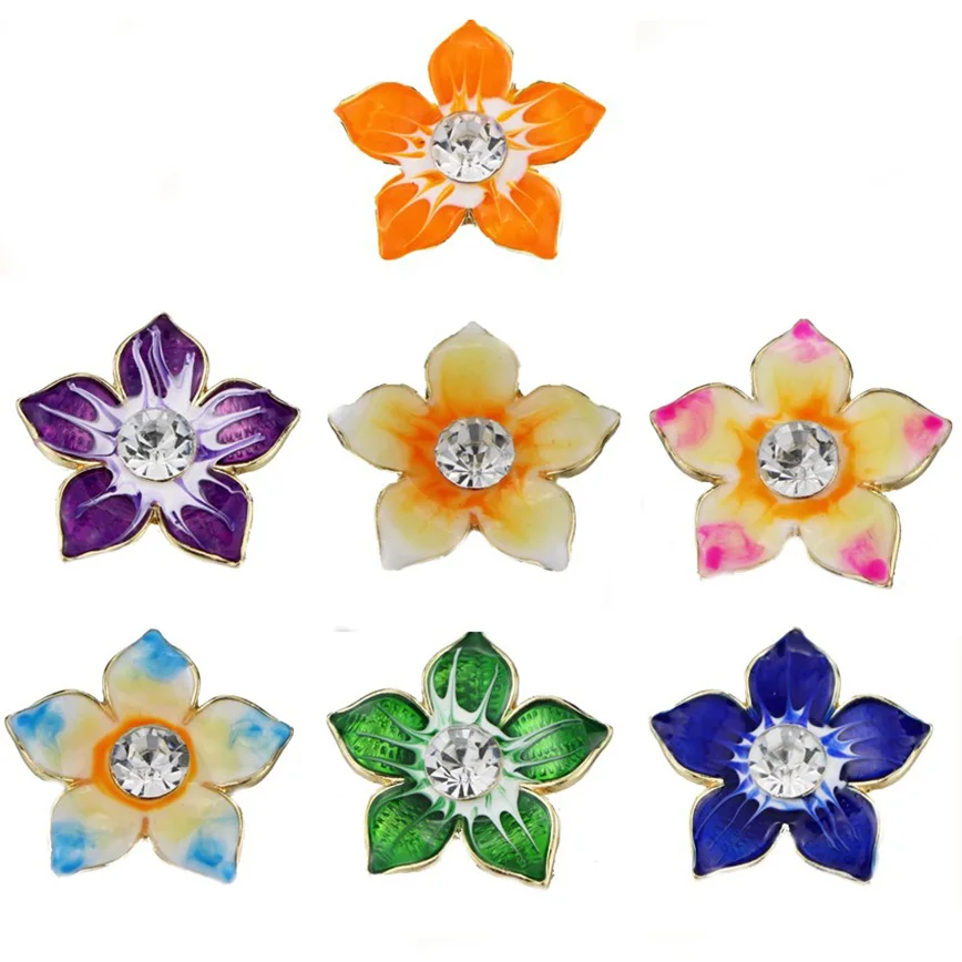 

5pcs/lot New Arrival Metal Snap Jewelry Flower Snap Button Fit 18mm Snap Bracelets Bangles For Women DIY Ginger Charms