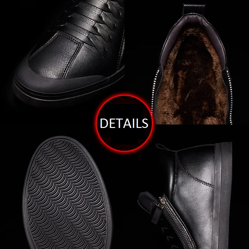 Mens shoes casual fashion designer genuine leather shoes for men Slip on loafers Black sneakers Winter Autumn men's shoes Brand