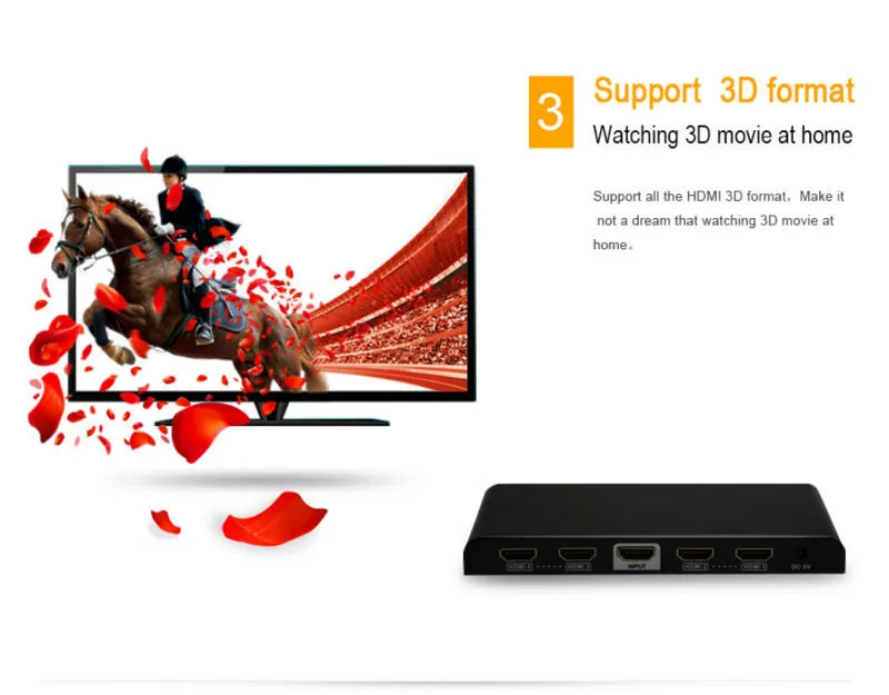 4 K x 2 K HDMI Splitter 1x4 HDMI сплиттер+ Extender HDMI 1,4 HDMI концентратора 1 в 4 из ультра-HD 3D для HDTV DVD PC