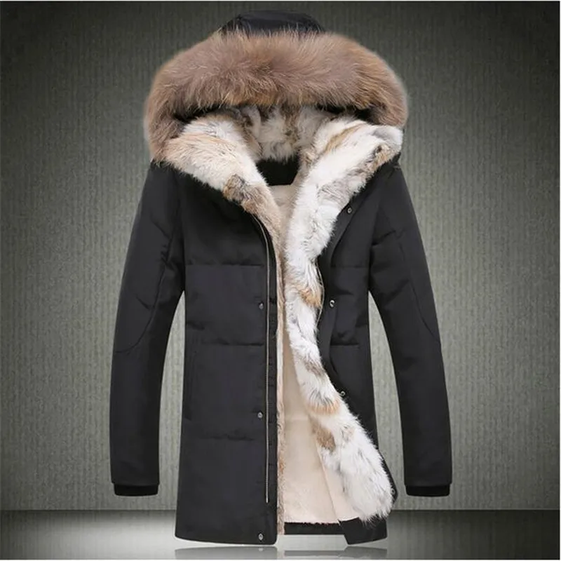 

2018 New Long Winter Down Jackets With Fur Hoode Men's Clothing Casual Outwear Thickening Parkas Male Big Coats Free Shipping