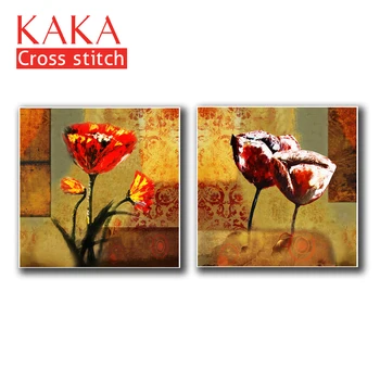 

Cross stitch kits,Embroidery needlework sets with printed pattern,11CT-canvas for Home Decor Painting,Flowers Full NCKF054