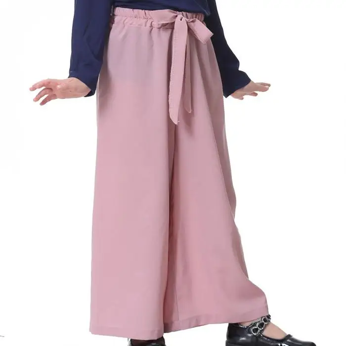 Лидер продаж; однотонные брюки для девочек; свободные широкие брюки на лето