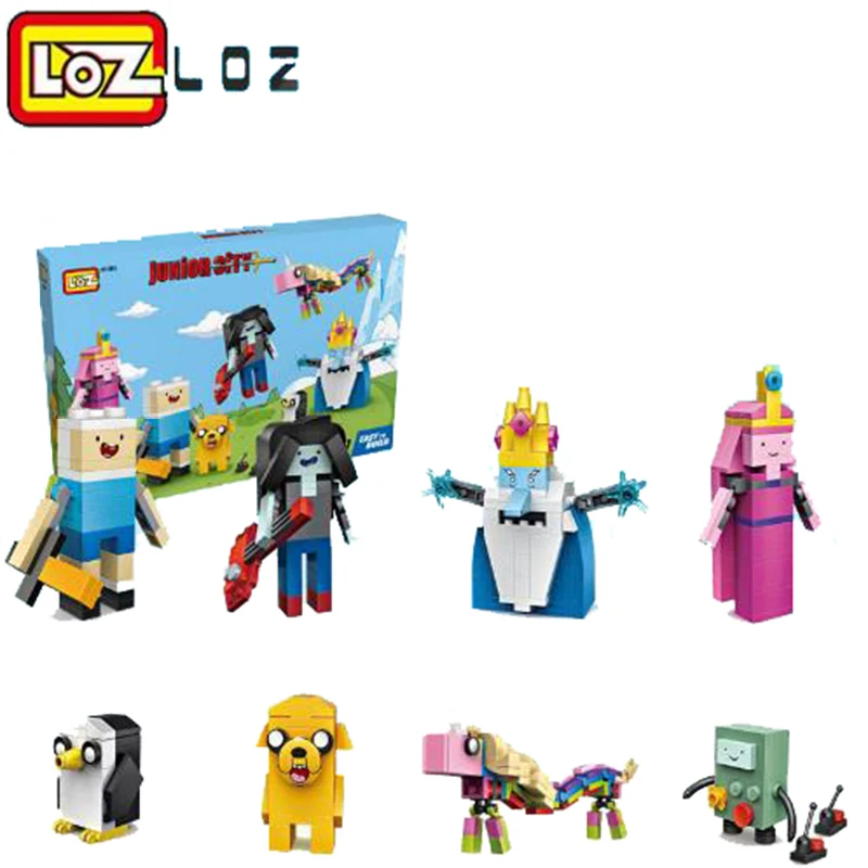 LoZ блоки с изображением Финна из Adventure Time Jake Ice King Gunter строительные кирпичи фигурка