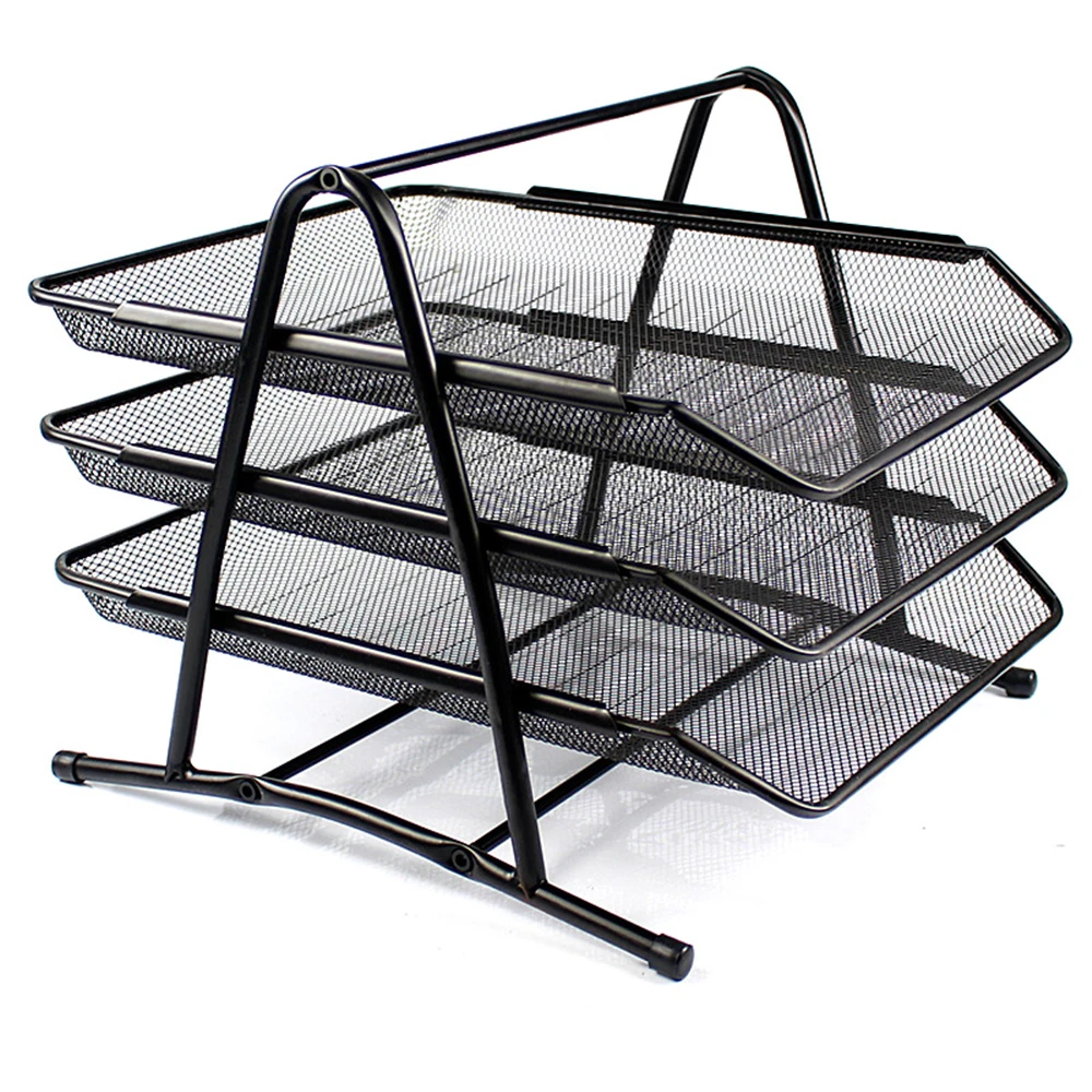Office Filing Trays Holder A4 Document Letter Paper Wire Mesh Storage