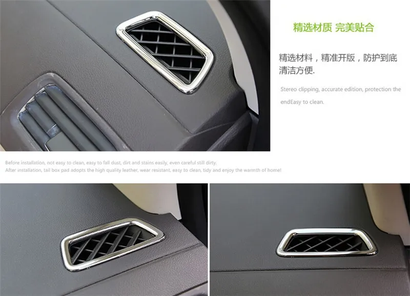 Car accessories upper outlet  trim air conditioning decoration circle cover For Honda CRV CR-V 2012 2013 2014 ABS chrome 2pcs (3)
