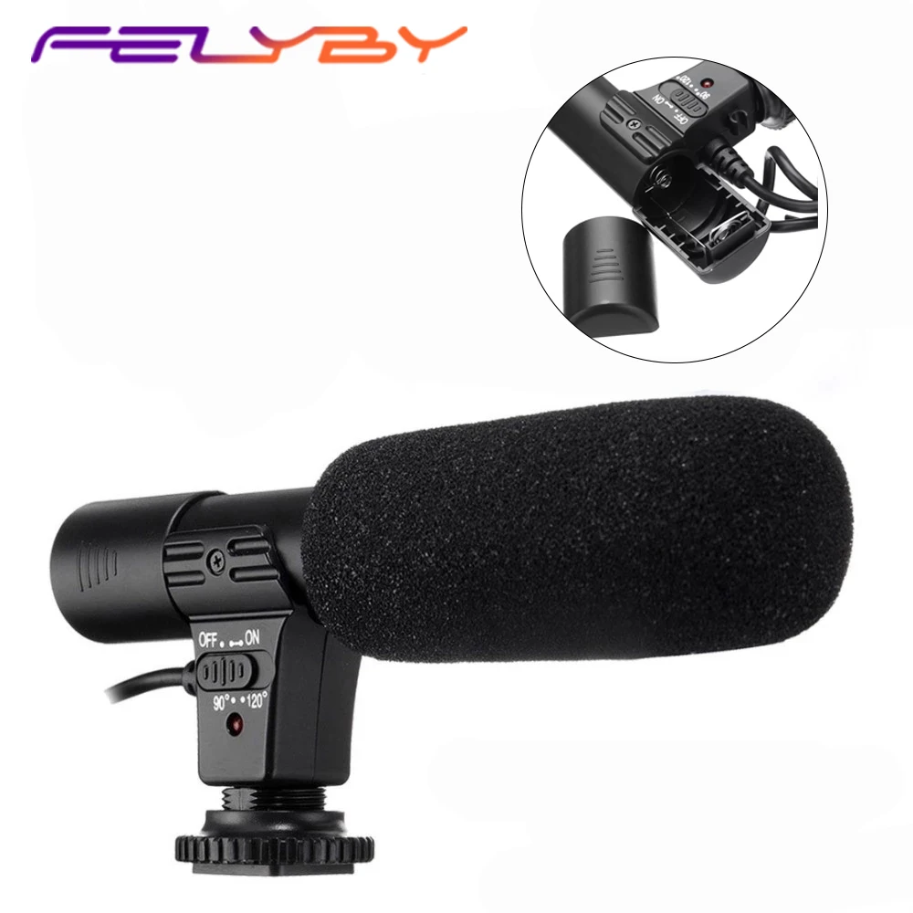 

FELYBY MIC-01 Professional Condenser Microphone Interview Video Recording Mic for DSLR Camera Computer Phone Filmmaking