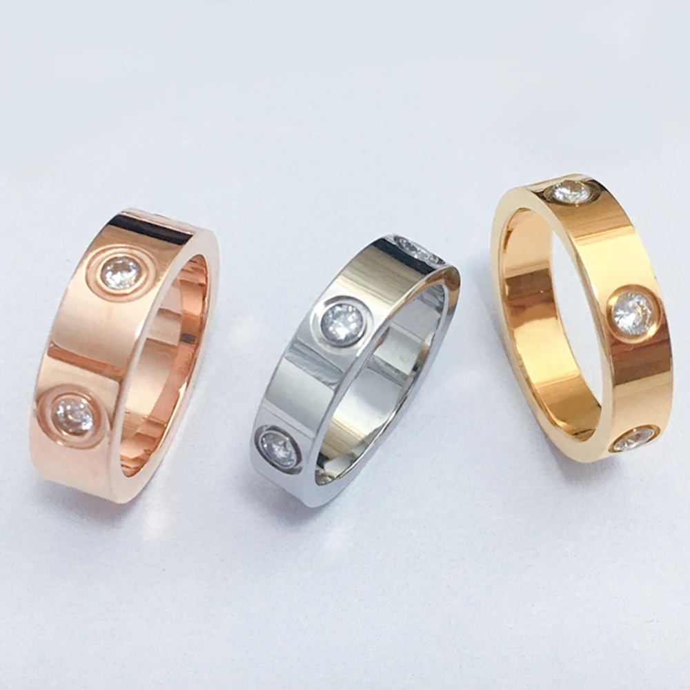 Модные женские Кольца Bague из нержавеющей стали трендовые серебряные золотые