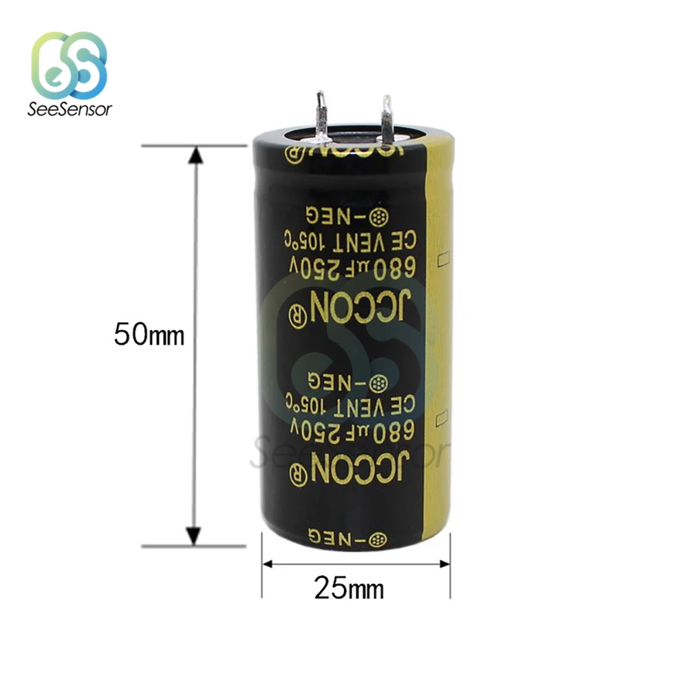 

250V 680uF Aluminum Electrolytic Capacitor High Frequency Low ESR 25X50mm