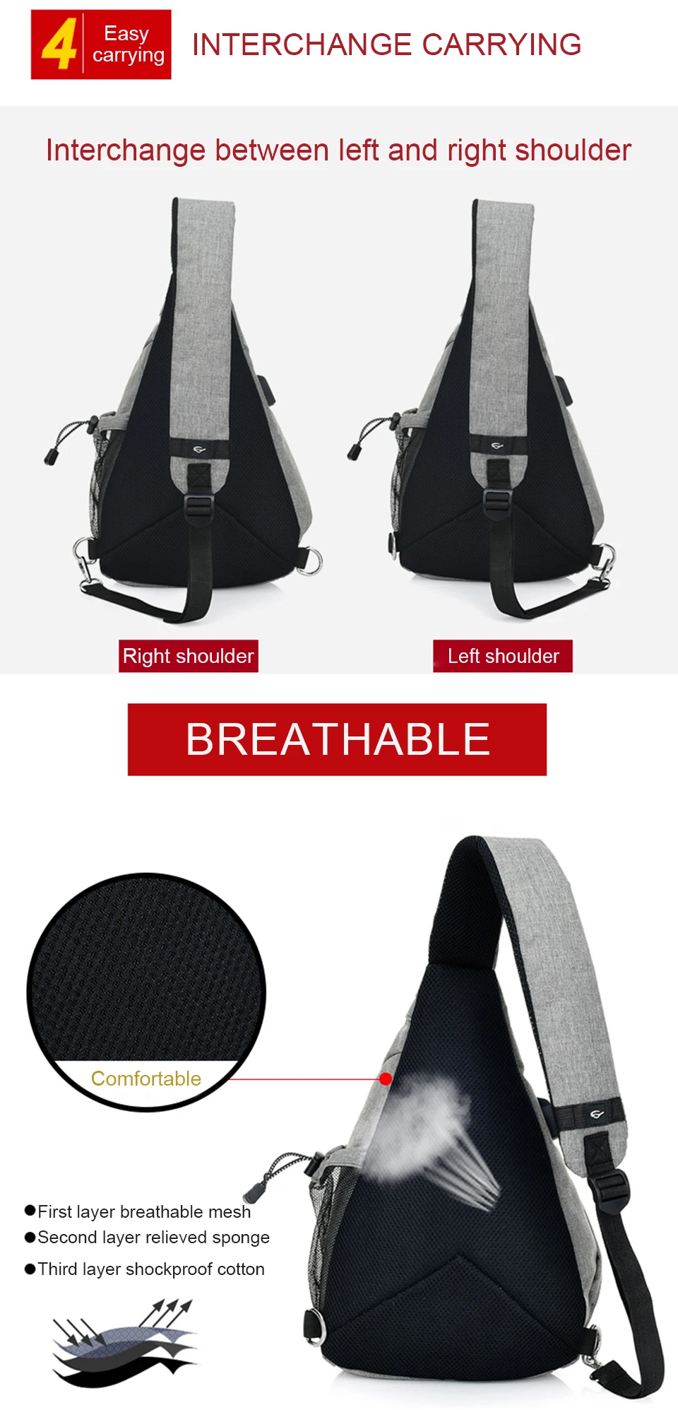 Mens Chest Bag Crossbody Shoulder Bags Women Bagpack Male Messenger Back Packs Cross Body USB Charging Business School Sac Bolsa (7)