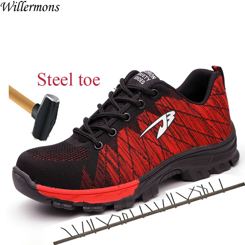 En Ligne Industrielle et Construction de Maille respirante En Plein Air Hommes Chaussures Hommes Militaire de L armée Bottes De Sécurité Chaussures de Travail En Acier Orteil Ponction Preuve