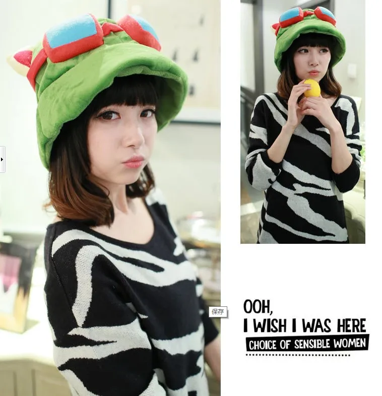 Swift Scout Timor Teemo's Hat Men Women LOL Merchandise side Cosplay Party Warm Hat Army Green Cap cosplay hats