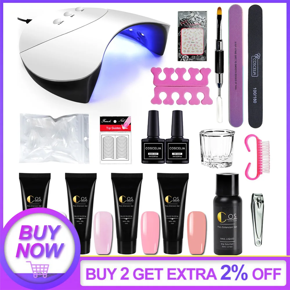 

Poly Gel Manicure Set Extensions Hard Jelly Gel LED UV Gel Nail Polish Art Nail Tools Kit Quick Acrylic Builder Gel For Nail Art