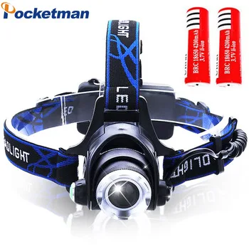Headlight 3800LM CREE T6 LED Headlamp Bike Light Head Lamp Torch LED Flashlights Biking Fishing Torch with 18650 Battery