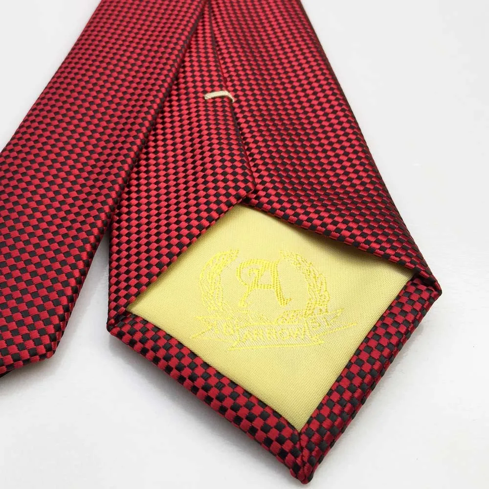 Повседневная Gravatas горячая Распродажа новые формальные геометрические галстуки для мужчин бизнес высокого качества полиэстер красный галстук