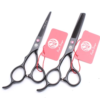 

Z8001 5.5" JP Steel Purple Dragon Black Pro Hairdressing Scissors Cutting Shears Thinning Scissors Left-Hand Human Hair Scissors