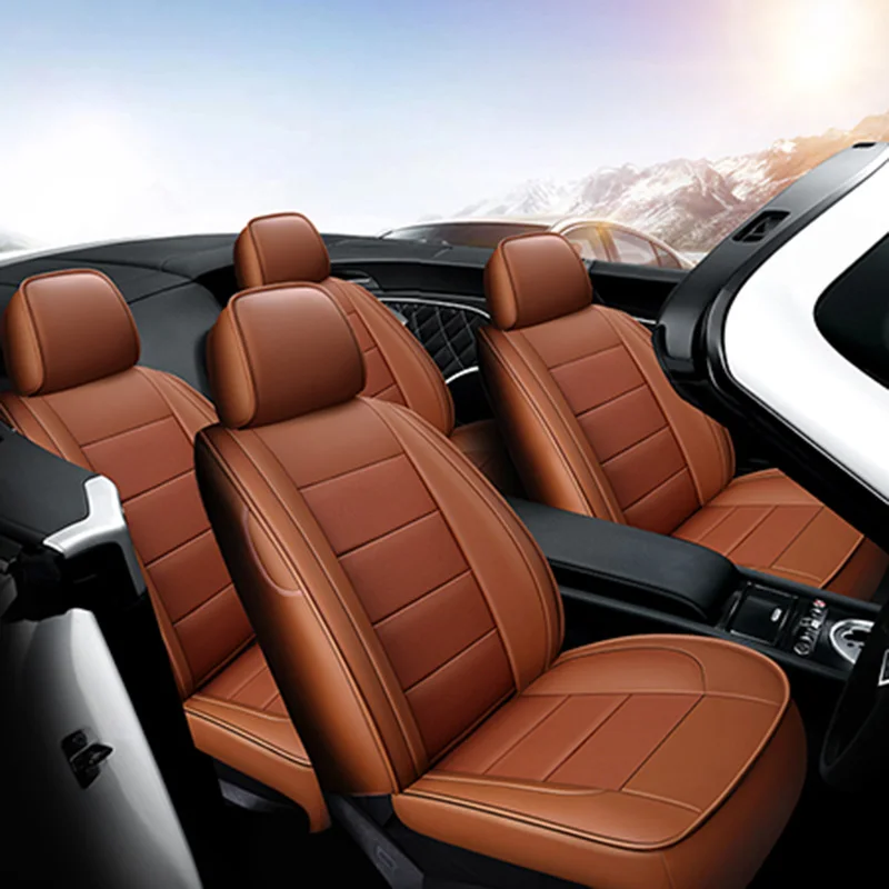 

Cowhdie leather universal car seat cover for kia sportage 3 volkswagen polo renault megane 3 Interior seat covers for car style