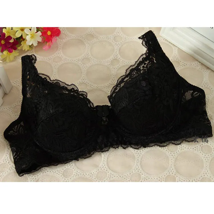 Spring summer Plus Size sexy Bra for Women Seamless Lingerie Lace Bra Ultra thin pad 32 34 36 38 40 B C big cup bra 5