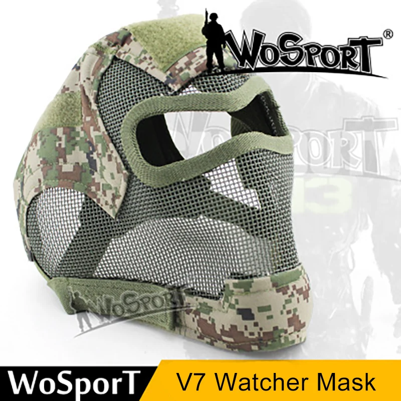 WoSporT тактическая маска на открытом воздухе защитная пейнтбольная маска цельная маска для лица ударопрочность вентиляционная велосипедная