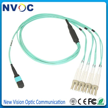 

MPO Male(Nissin)-8xLC/UPC MM 2.0mm Fanout Fiber Patch Cord for QSFP+SR,3.0mm 8C OM4 Mini Aqua LSZH Round Cable,L:3M (2M+1M)