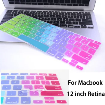 

Gradient Color Silicone US layout Keyboard Protector Cover Film For Macbook Air 12 inch retina keyboard Stickers