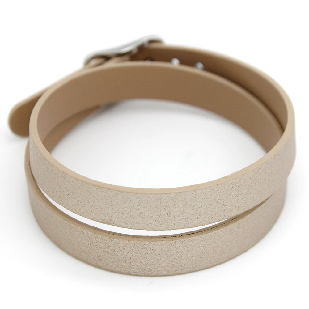 Keep C Microfiber Leather Bracelet Double Band 43cm Reversible Wrap fit Slide Charms SCB036 |