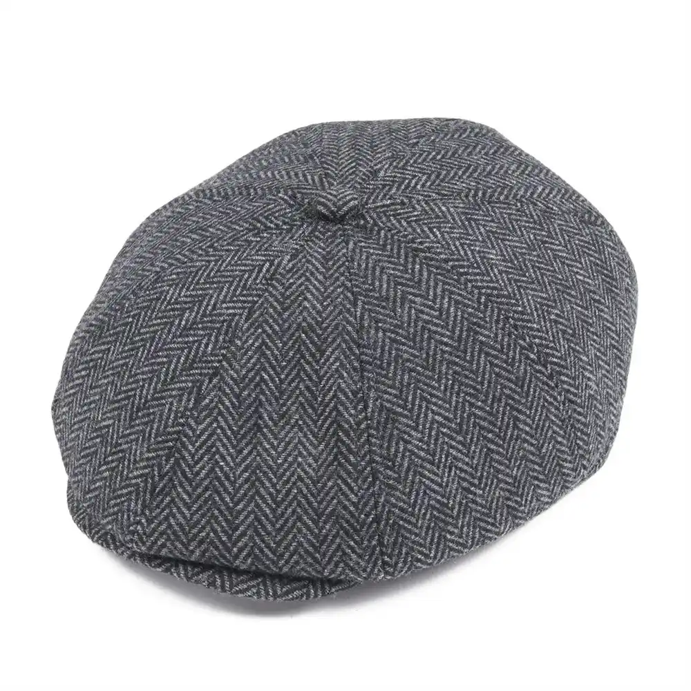 black wool ivy cap