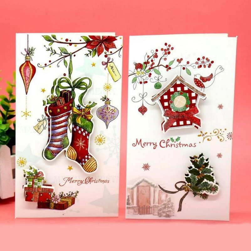 8 Pieces Lot Creatif Noel Carte De Voeux Enfants Dessin Anime Imprimer Joyeux Noel Fete Invitation Evenement Et Fournitures De Fete Aliexpress