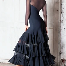 Пикантные новые перспективы современный Танцы лотоса Длинные рукава бальные танцы платья для женщин