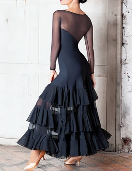 

sexy new perspective modern dance lotus long sleeve ballroom dancing dresses for women
