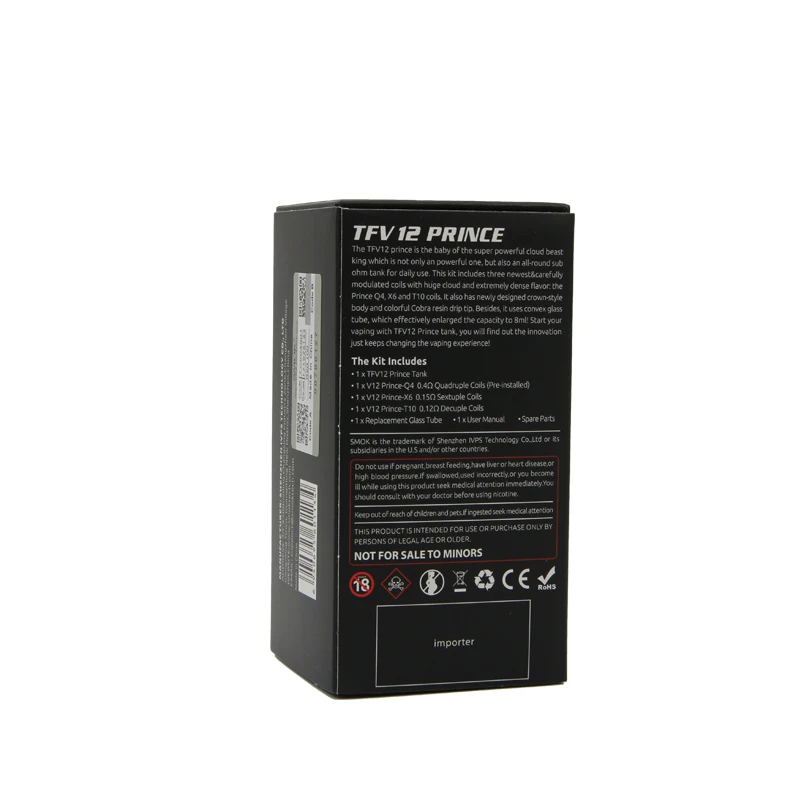 Оригинальный атомайзер Smok TFV12 Prince Tank 8 мл Cloud Beast с электронной сигаретой Q4 X6 T10 Coil Fit