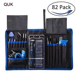 QUK Набор отверток электронные Repair Tool Kit 82 в 1 Прецизионная 57 магнитного драйвер для телефона Tablet PC часы ручной инструмент
