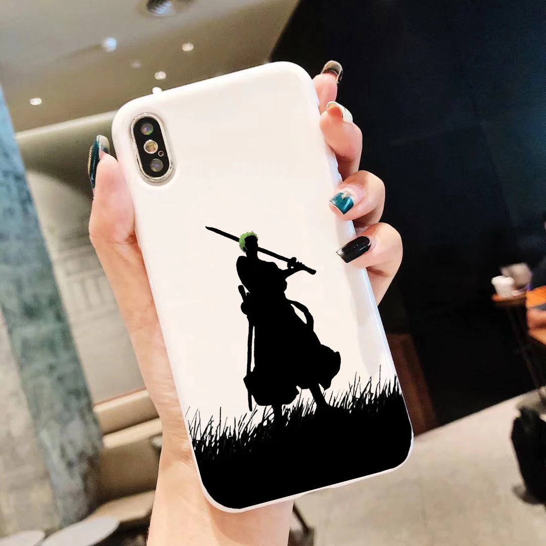 Меч искусство онлайн Kirito ONE PIECE Zoro Kenshin Himura Saber белый мягкий силиконовый чехол для