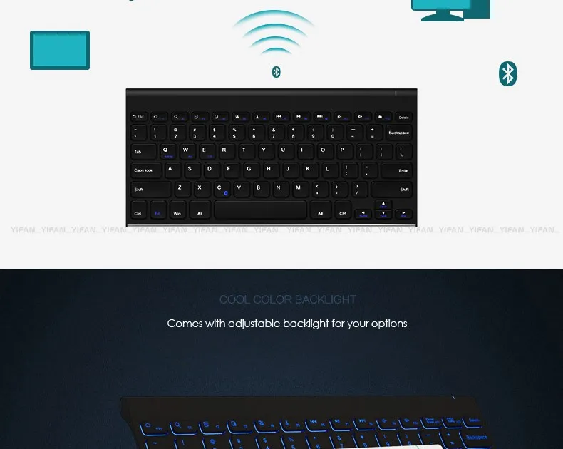 B. o. w Bluetooth клавиатура, нержавеющая сталь Универсальная Портативная Беспроводная клавиатура для смартфонов и планшетов, с перезаряжаемой