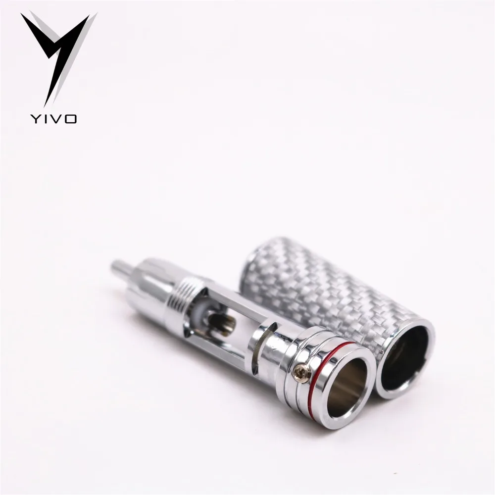 8 шт. GuangZhou YIVO OEM родиевый медный корпус из углеродного волокна 10 мм RCA аудио разъем
