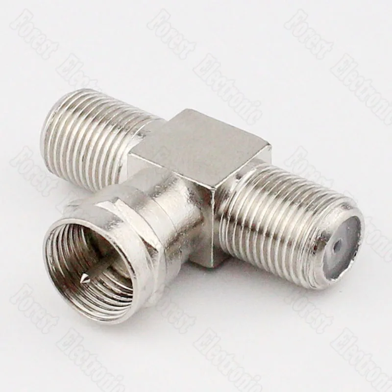 

F Head Male To Two Female Connector Three-way Plug Imperial Cable TV Connector