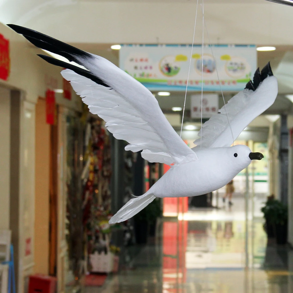 Creative Gifts Flying Foam Seagull Birds Statue Handcraft Wall Hanging Art Home Ornaments