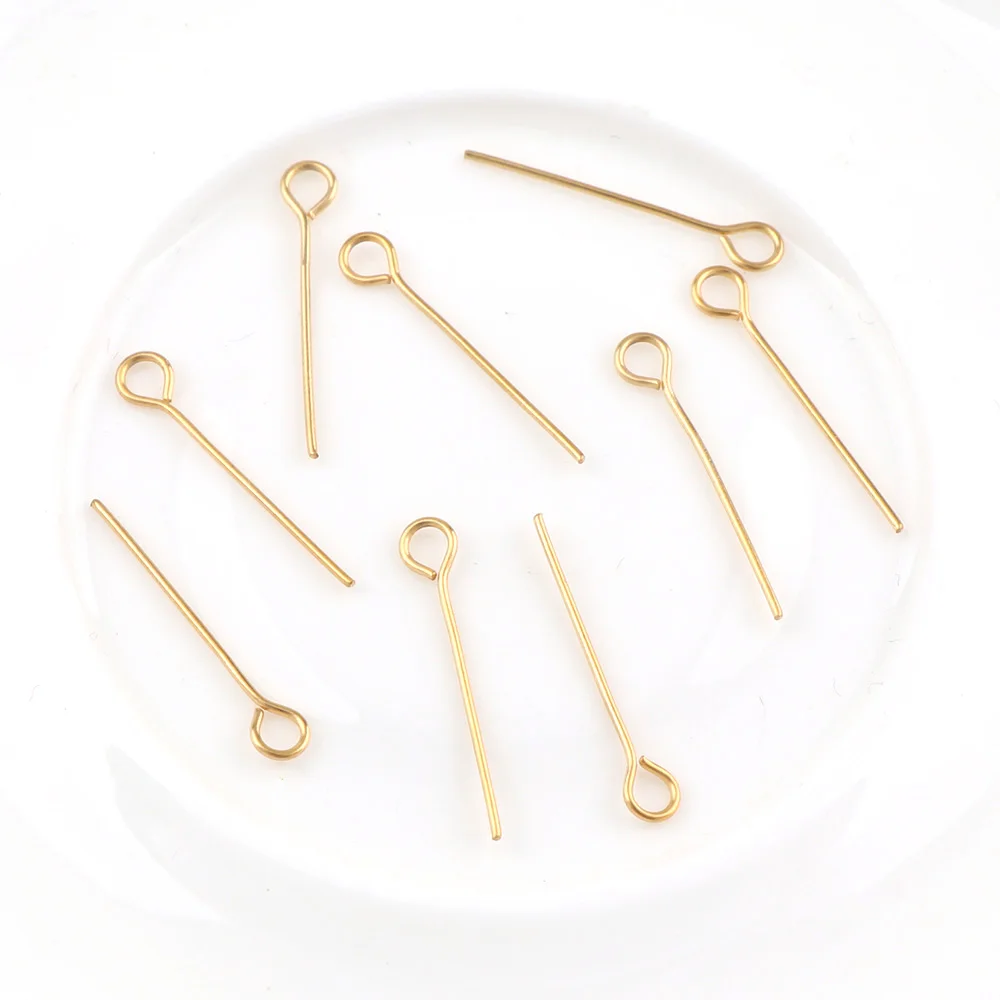 

15mm~50mm About 50pieces Gold Color Tone Stainless Steel Eye Pins For Jewelry Making Accessories DIY Pendant Supplies