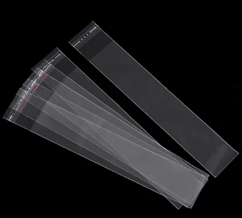 

200Pcs Clear Self Adhesive Seal Plastic Bags Jewelry Packaging Display 20x3.5cm(7 7/8"x1 3/8")(Usable space 17x3.5cm)