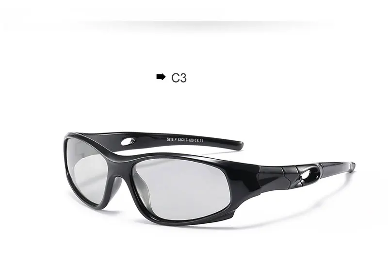 Фотохромные очки Детские поляризованные Винтаж набор одежды для мальчиков и девочек, солнцезащитные очки с зеркальным покрытием линз, мягкий безопасный Брендовая Дизайнерская обувь UV400 - Цвет линз: C3