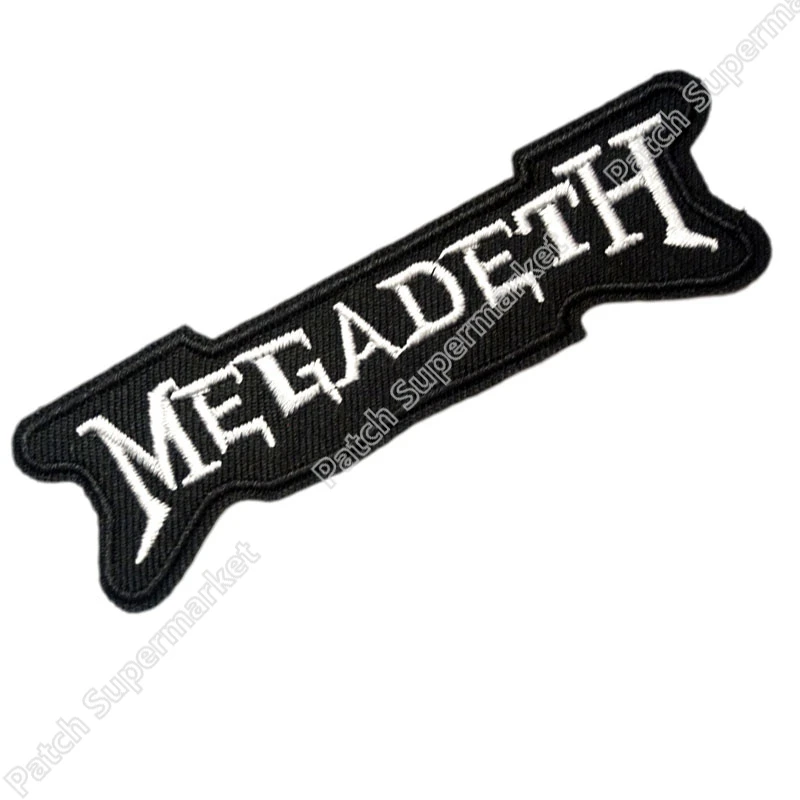 

MEGADETH White Music Band Heavy Metal Iron On/Sew On Patch Tshirt sewing accessories for clothes Rock Punk Badge