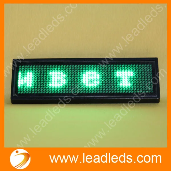 

led name card green B1248G Led Scrolling badge running flash text display