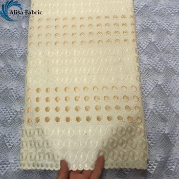 

Latest Arrival African Lace Fabric Swiss Voile Laces Cotton Fabric Embroidered With Stones Fashion Satin Lace Fabric For Dresses