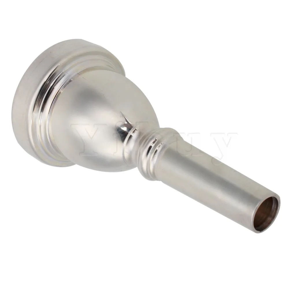 Yibuy Professional Silver Plated Large Tuba Horn Mouthpiece Musical Instrument Yibuy Professional Silver Plated Large Tuba Horn Mouthpiece Musical Instrument