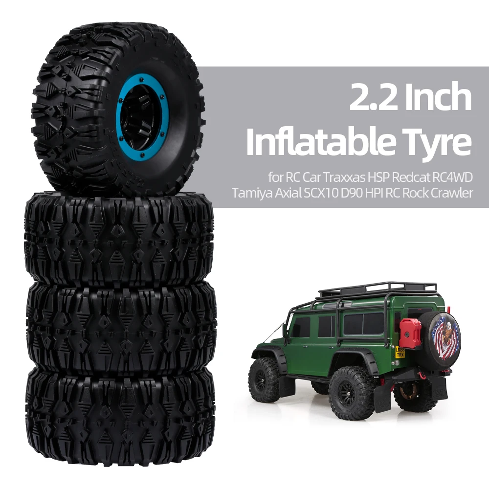

4pcs 135mm 2.2 Inch Rim Rubber Inflatable Tyre Tire Wheel for RC Car Traxxas HSP RC4WD Tamiya Axial SCX10 D90 HPI RC Tire Parts