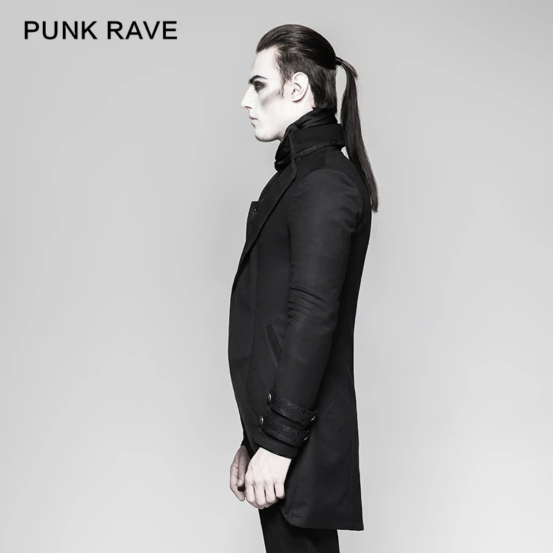 PUNK RAVE Men's Jackets and Jackets Steampunk Jacket Coat Gothic Fashion Coat Party Formal Wedding Trench Coat Stage Performance