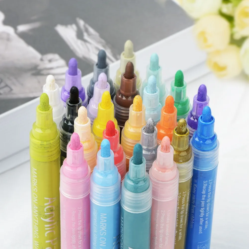 Цветной карандаш комплект воды 12/24 цветная акриловая краска ручки для рисования Краски ing мелки канцелярские офисные школьные наборы для рисования lapices