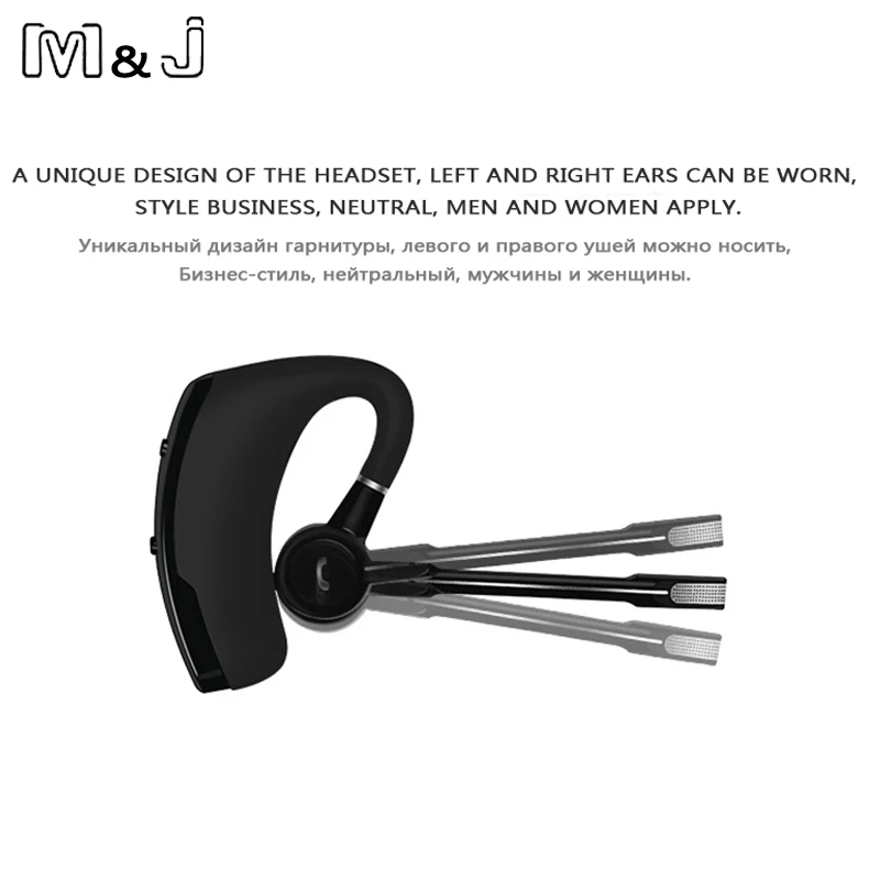 M J V8s Voice Control Business Bluetooth Headset Handsfree Wireless Headphones For Drive Noise Cancelling For Iphone Android