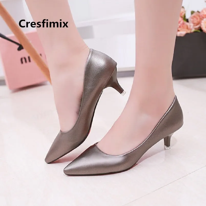 

Cresfimix Femmes talons hauts women cute comfortable office high heel pumps lady casual stylish black high heels pumps c2959