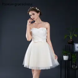 Forevergracedress Элегантный Дешевые платье подружки невесты Новинка Милая Тюль Короткие праздничное платье для свадьбы Плюс Размеры